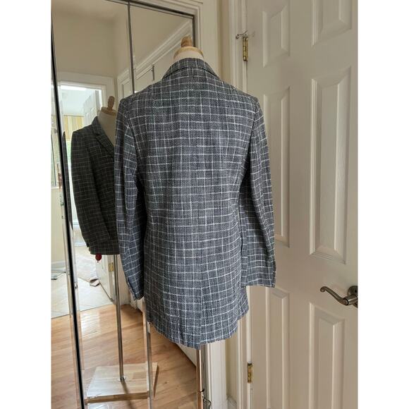 Rag & Bone Ames Deconstructed Check Cotton Relaxed Fit Blazer - Picture 15 of 16